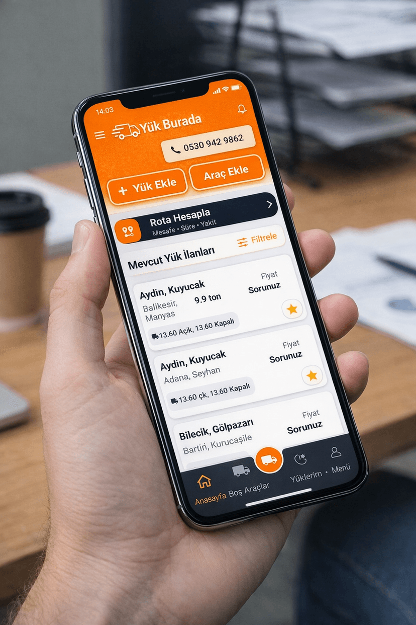 Yük Burada Mobil Uygulama
